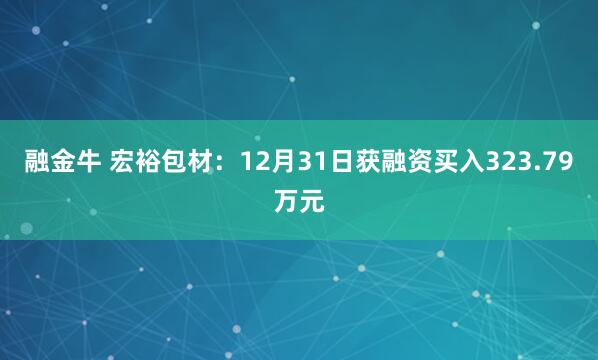 融金牛 宏裕包材：12月31日获融资买入323.79万元